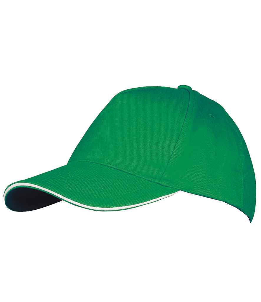 SOL'S Long Beach Cap in Kelly Green/White, front view