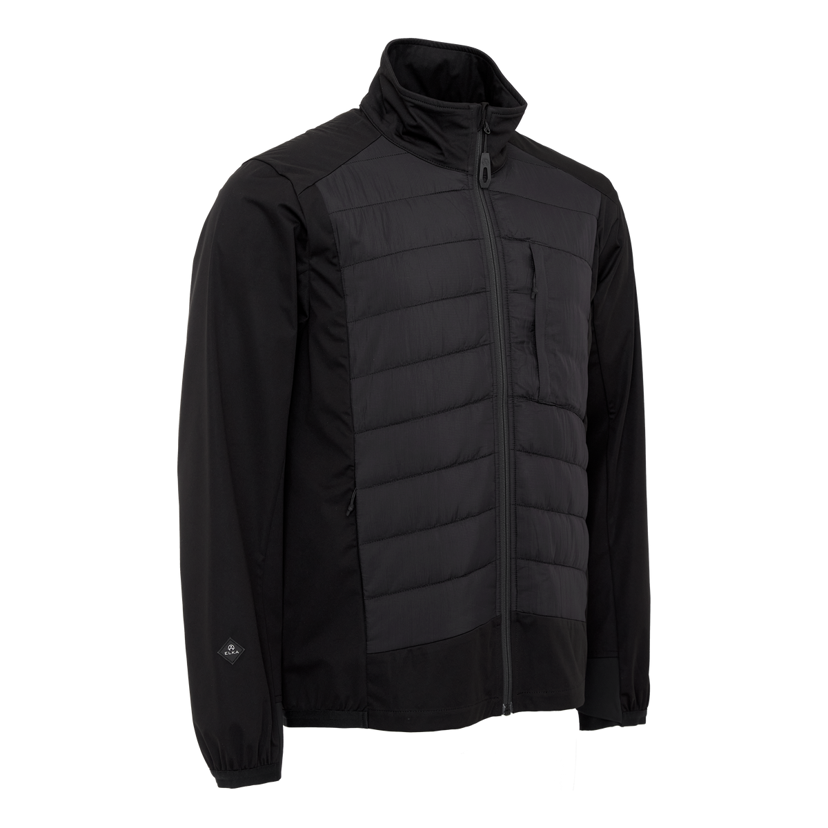ELKA Rainwear Working Xtreme Recycled Hybrid Jacket in Black, front view