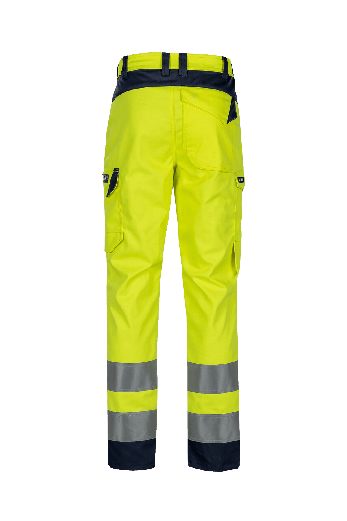 Sioen PRO Atik in High-vis yellow/Navy blue, back view