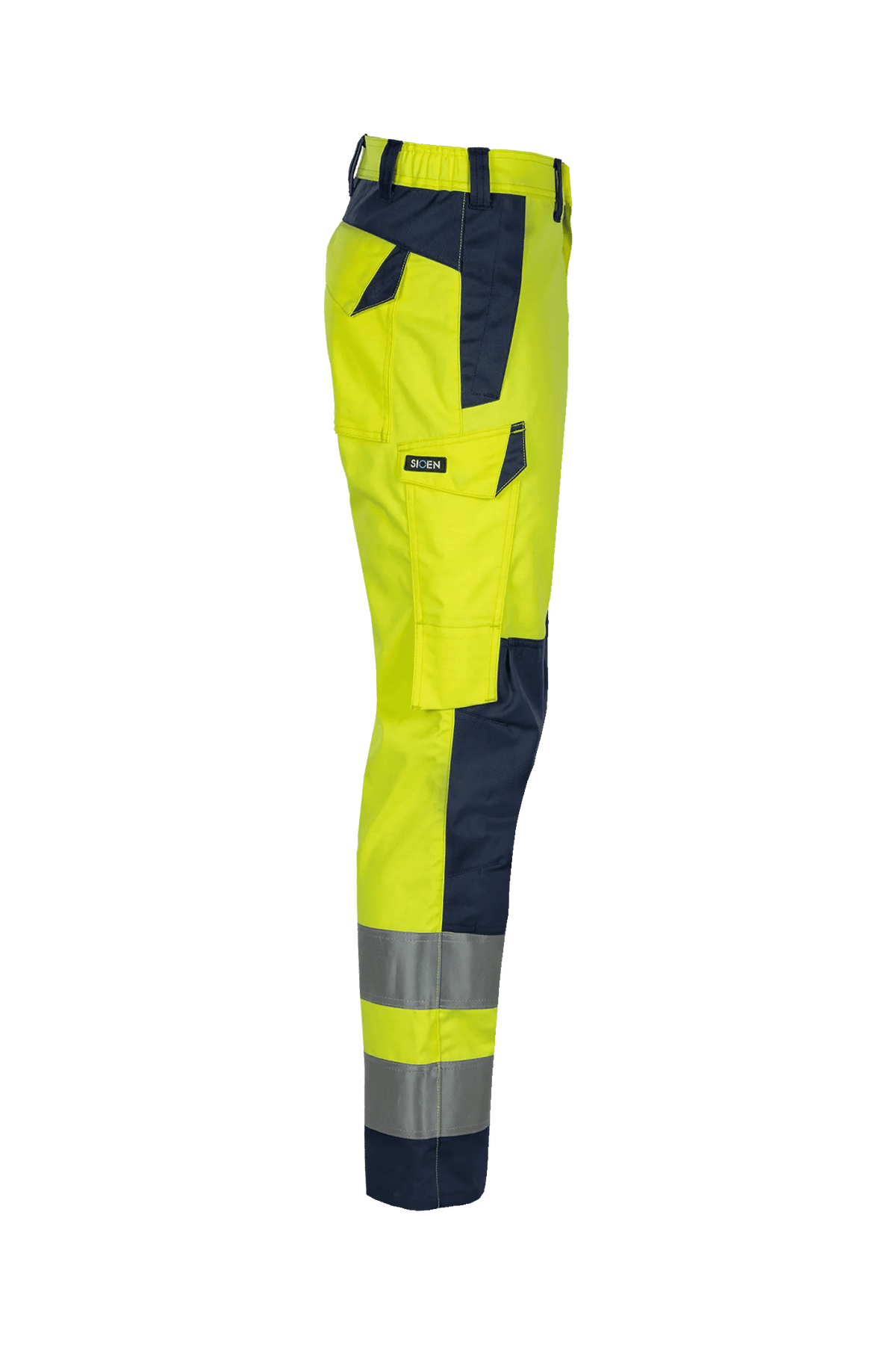 Sioen PRO Atik in High-vis yellow/Navy blue, side view