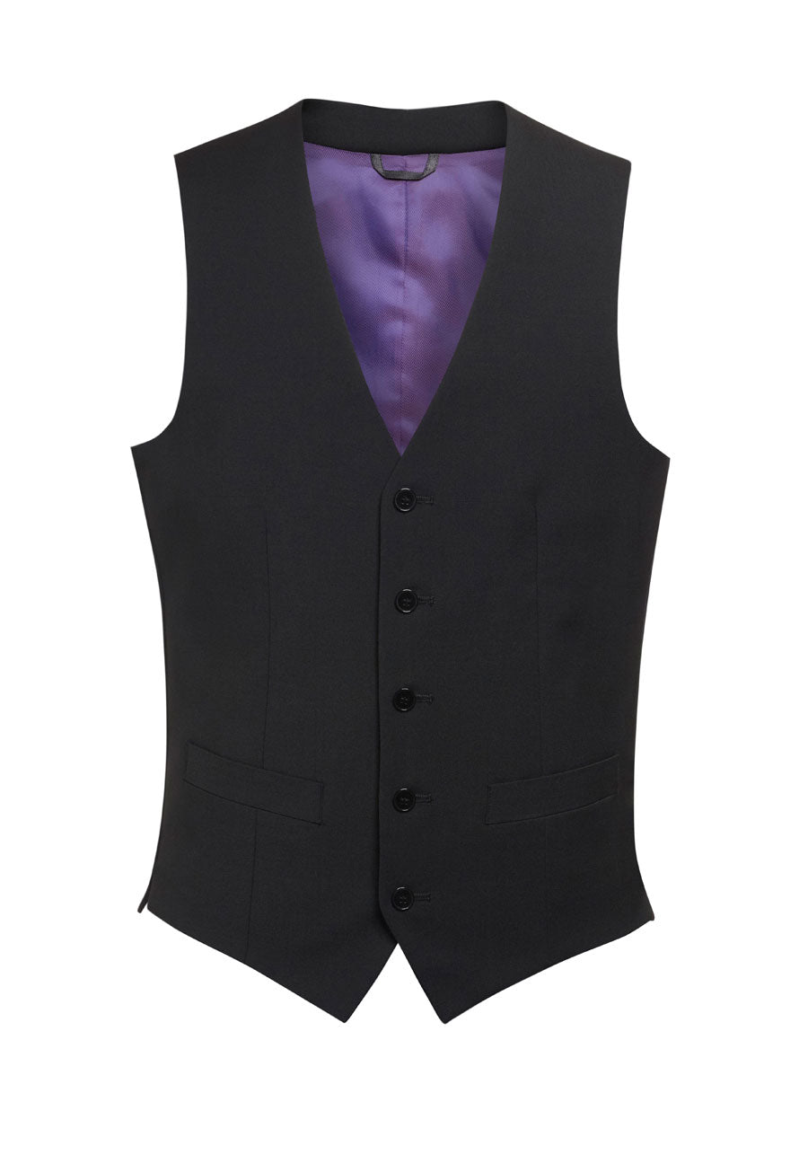 Brook Taverner Busso Waistcoat in Black, image 3
