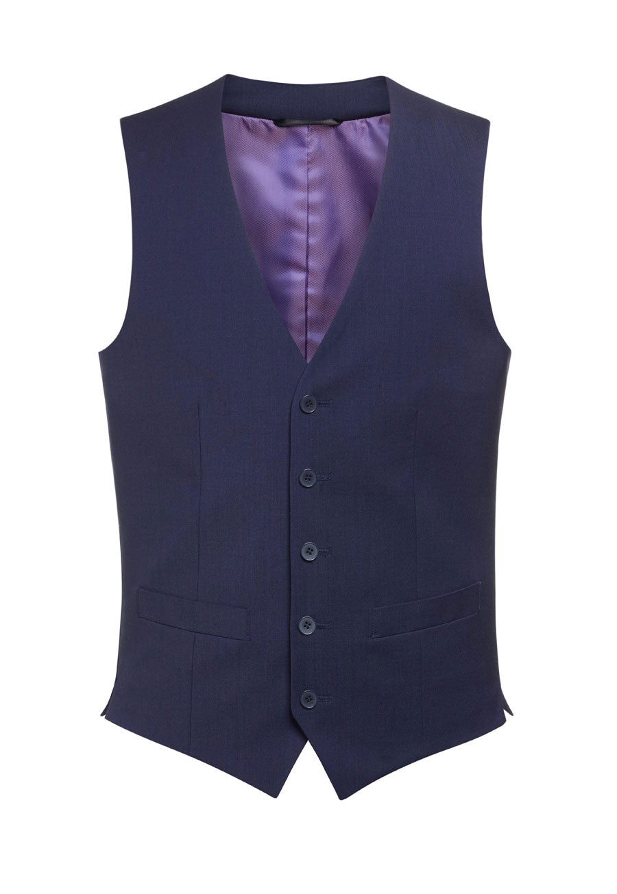 Brook Taverner Busso Waistcoat in Mid Blue, image 6