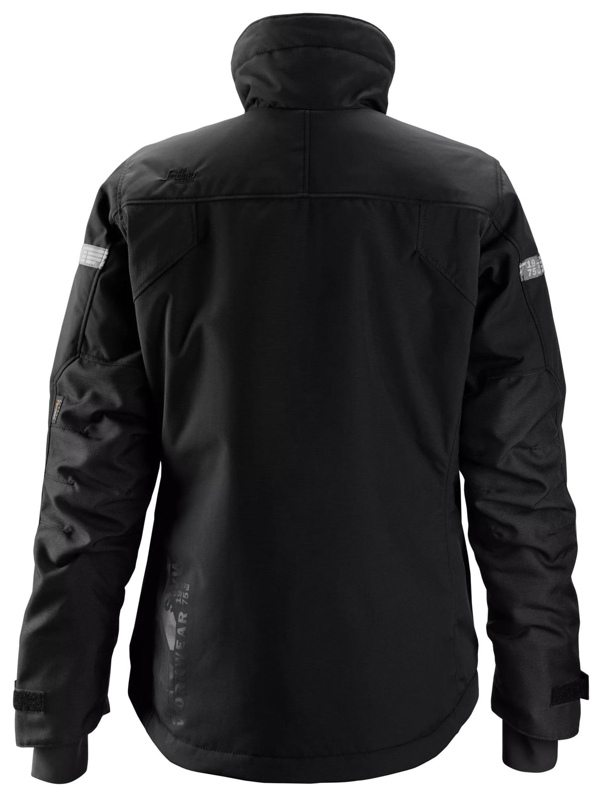 Snickers Workwear 1107 AllroundWork, Women's 37.5® Insulated Jacket in Black/Black, back view