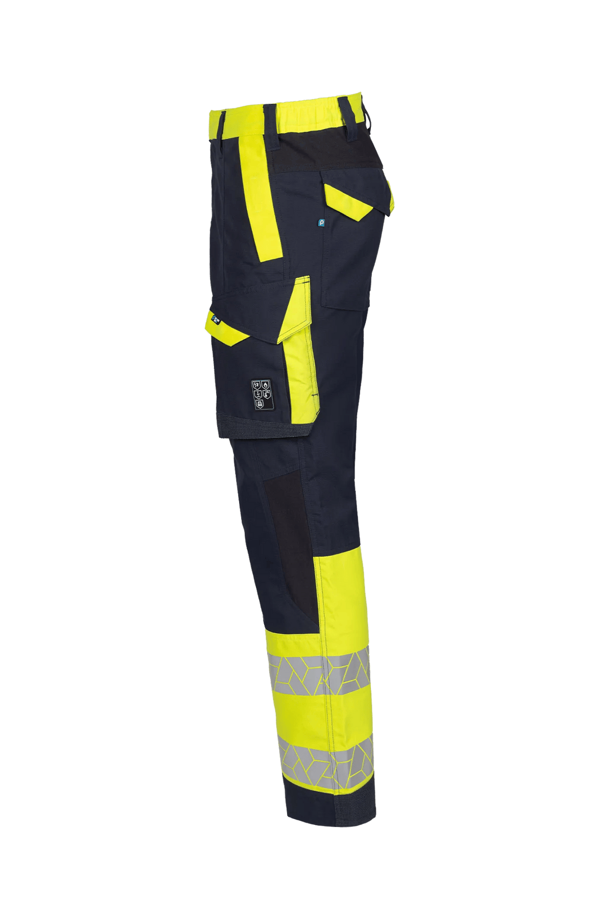 Sioen PRO Byles in Navy blue/High-vis yellow, side view
