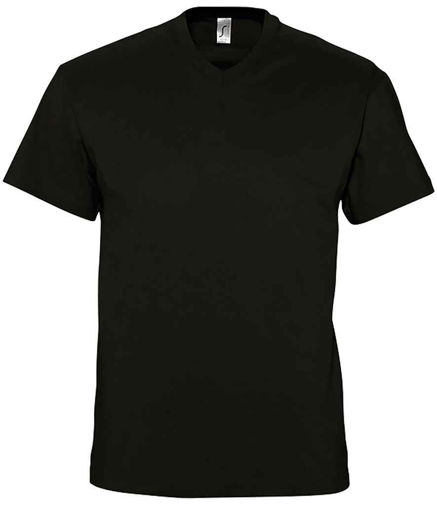 SOL'S Victory V Neck T-Shirt in Deep Black, front view