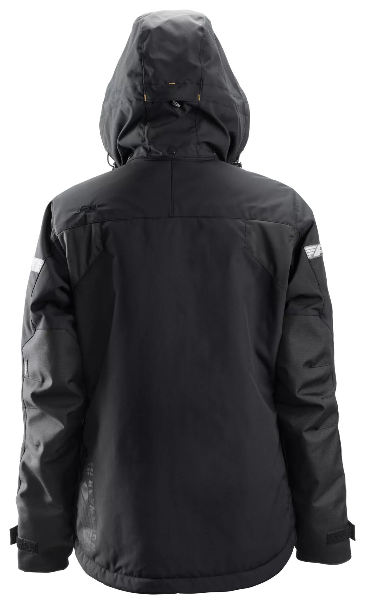 Snickers Workwear 1127 AllroundWork, Women's Waterproof 37.5® Insulated Jacket in Black/Black, back view