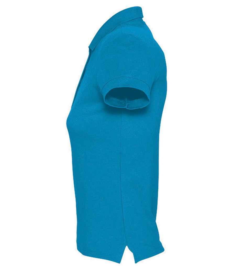 SOL'S Ladies Passion Cotton Piqué Polo Shirt in Aqua, side view