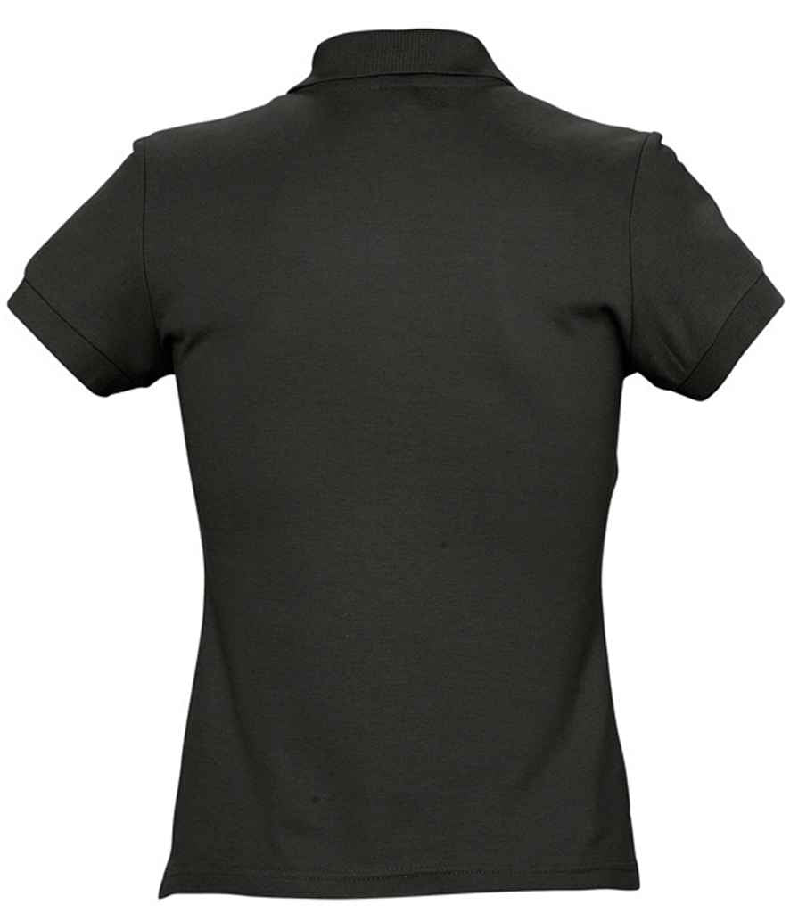 SOL'S Ladies Passion Cotton Piqué Polo Shirt in Black, back view