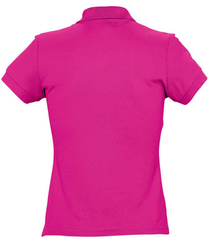 SOL'S Ladies Passion Cotton Piqué Polo Shirt in Fuchsia, back view