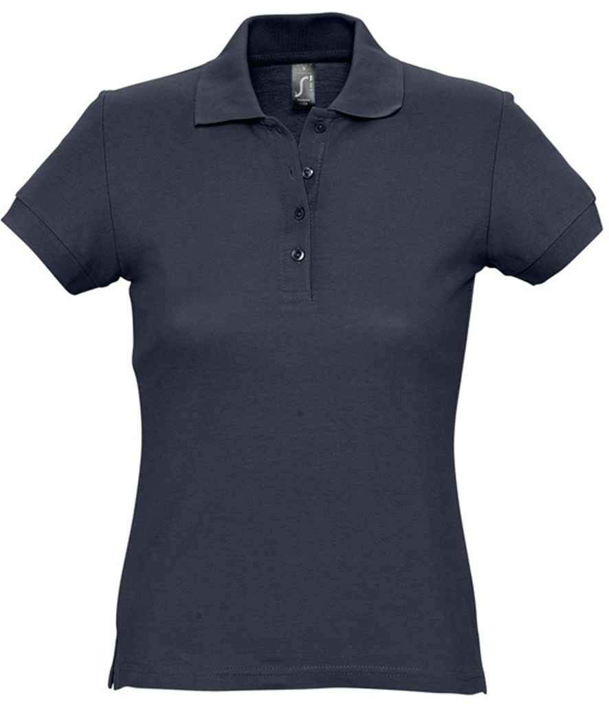 SOL'S Ladies Passion Cotton Piqué Polo Shirt in Navy, front view