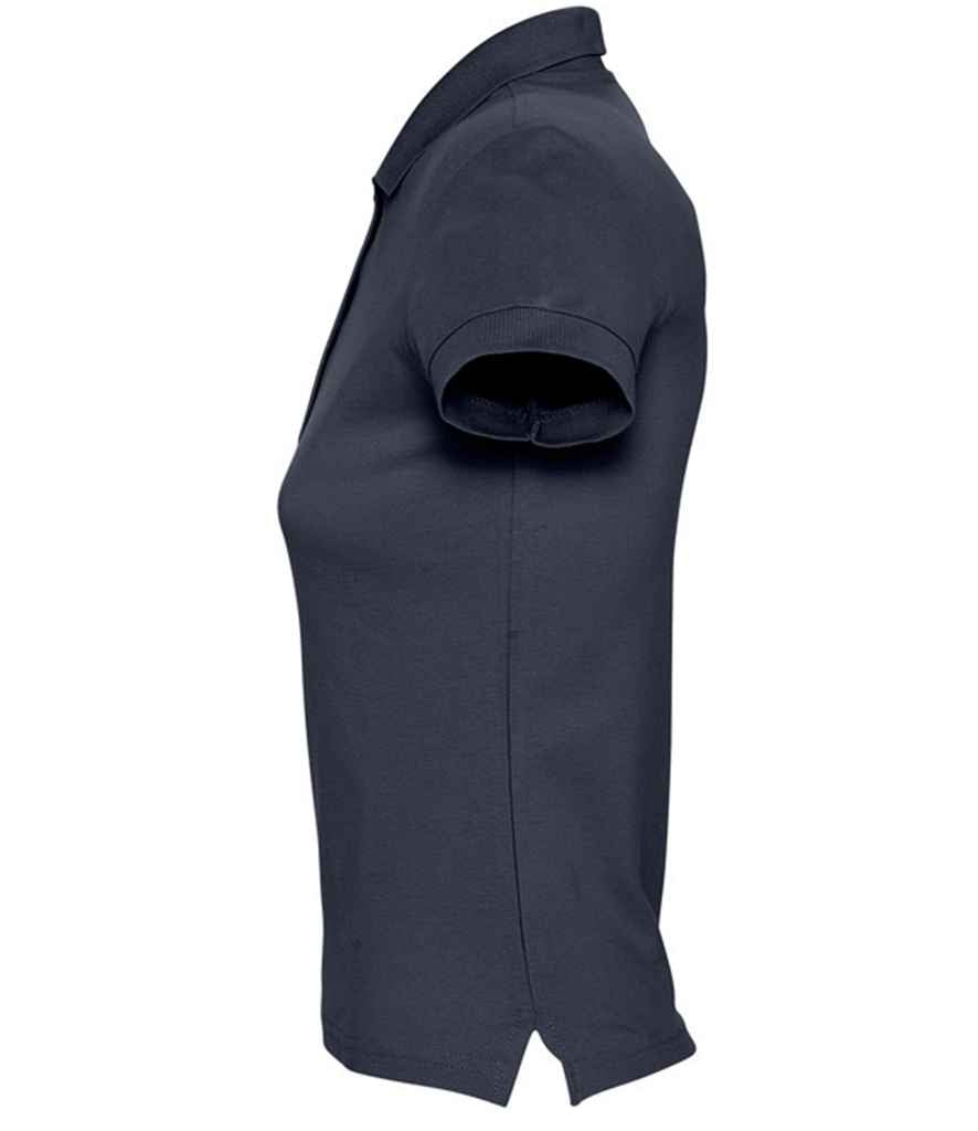 SOL'S Ladies Passion Cotton Piqué Polo Shirt in Navy, side view