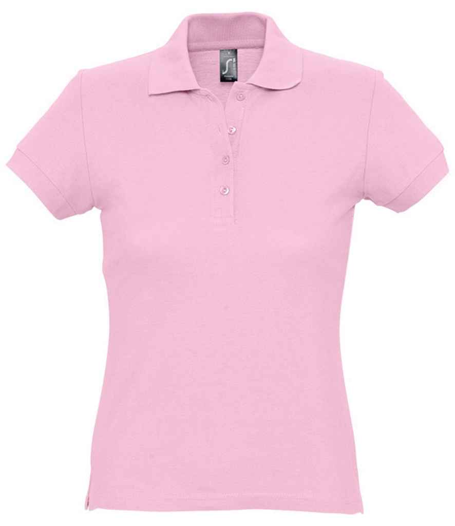 SOL'S Ladies Passion Cotton Piqué Polo Shirt in Pink, front view