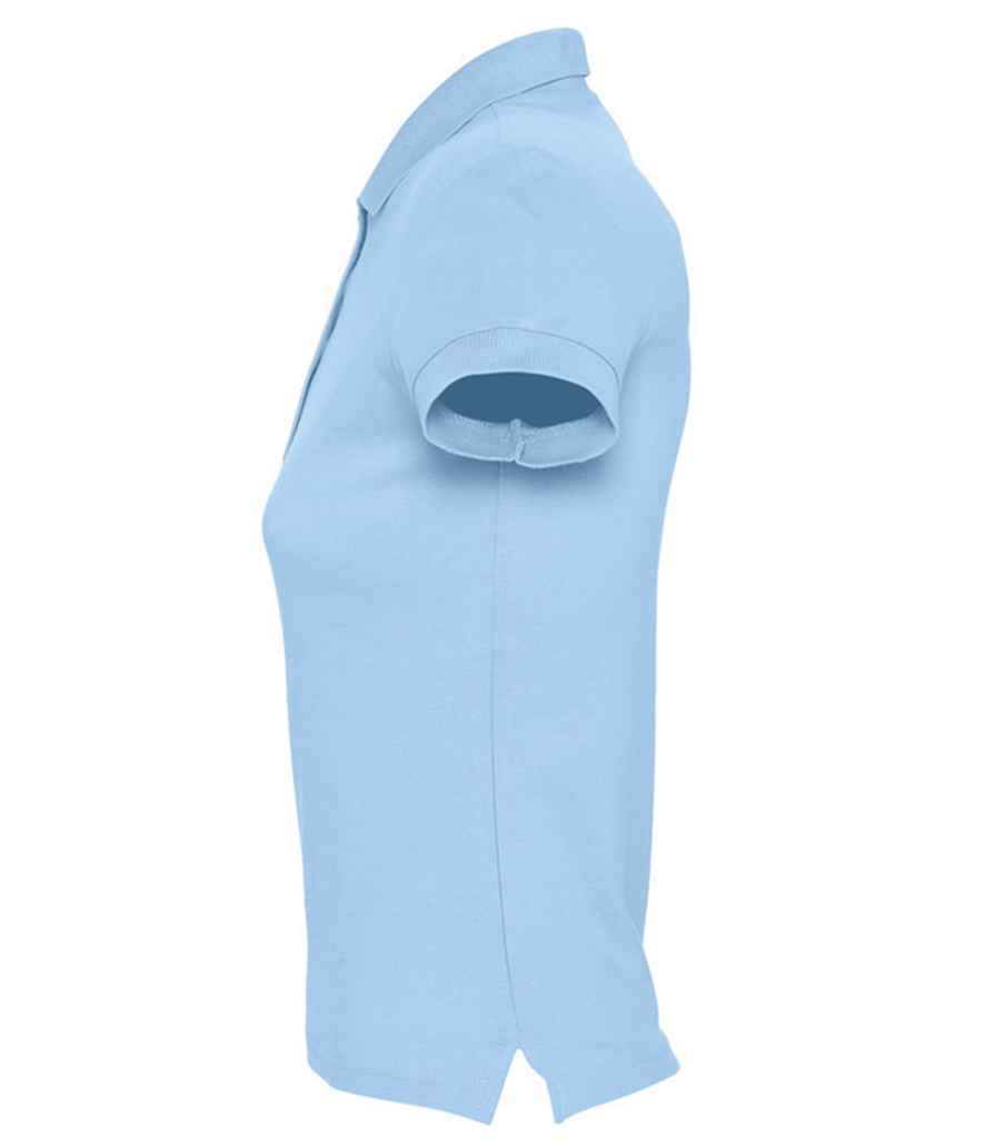 SOL'S Ladies Passion Cotton Piqué Polo Shirt in Sky Blue, side view