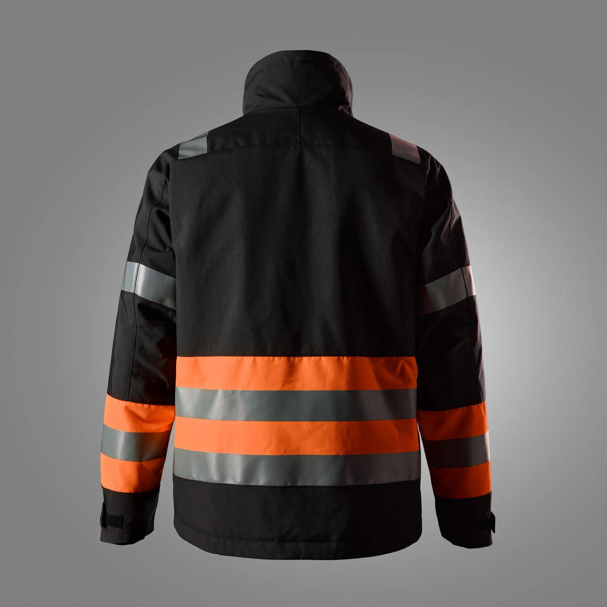 Snickers Workwear 1134 High-Vis Class 1 Winter Jacket in Black/Hi-Vis Orange, back view