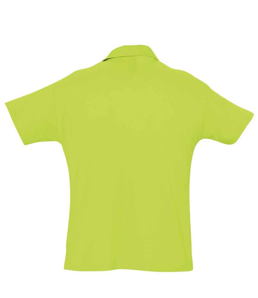 SOL'S Summer II Cotton Piqué Polo Shirt in Apple Green, back view