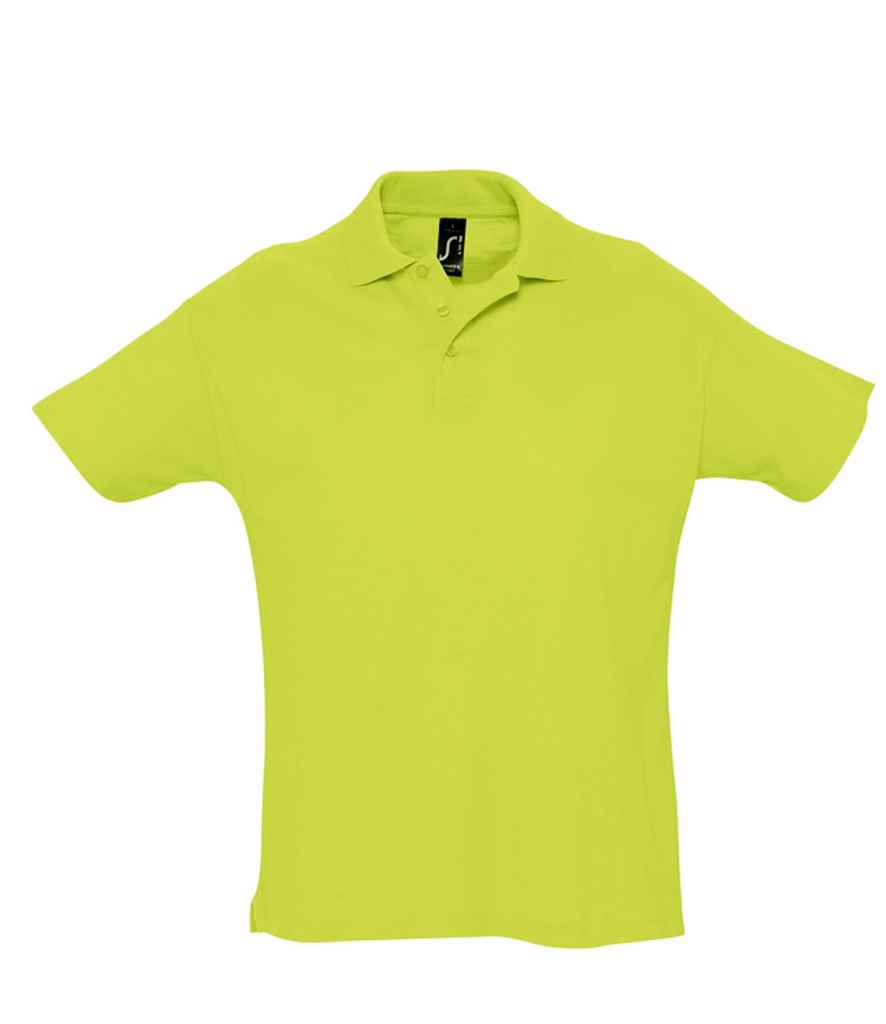 SOL'S Summer II Cotton Piqué Polo Shirt in Apple Green, front view