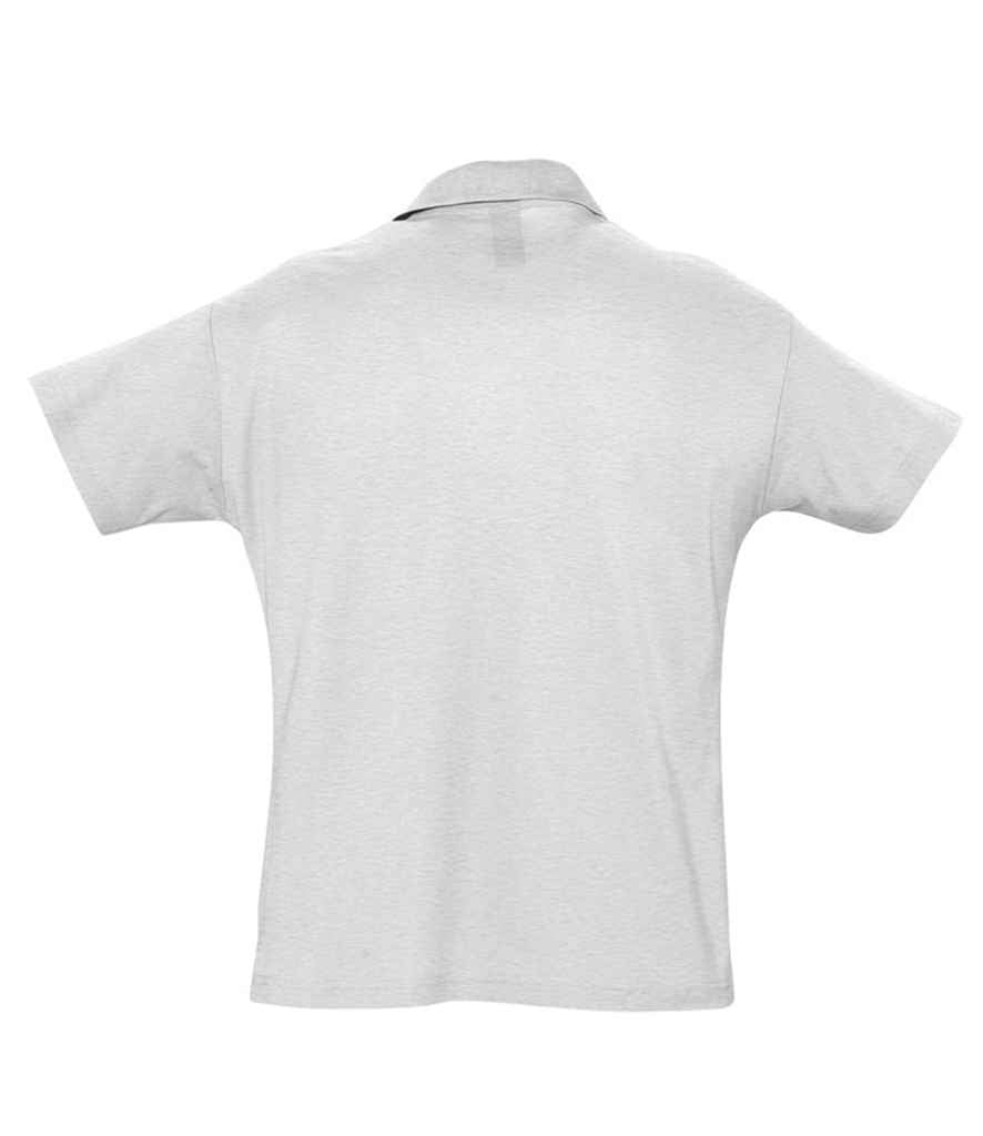 SOL'S Summer II Cotton Piqué Polo Shirt in Ash, back view