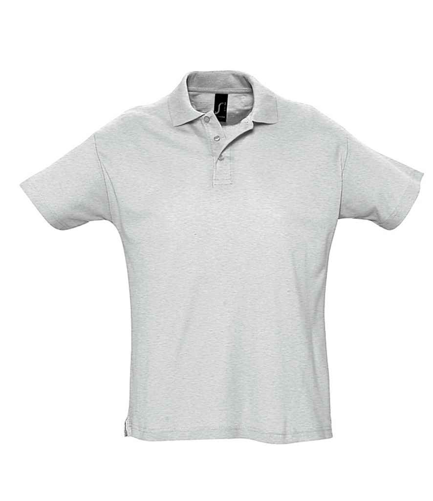 SOL'S Summer II Cotton Piqué Polo Shirt in Ash, front view