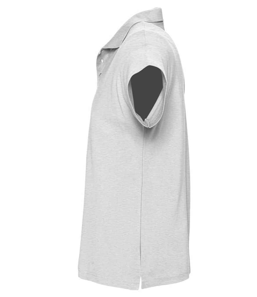 SOL'S Summer II Cotton Piqué Polo Shirt in Ash, side view