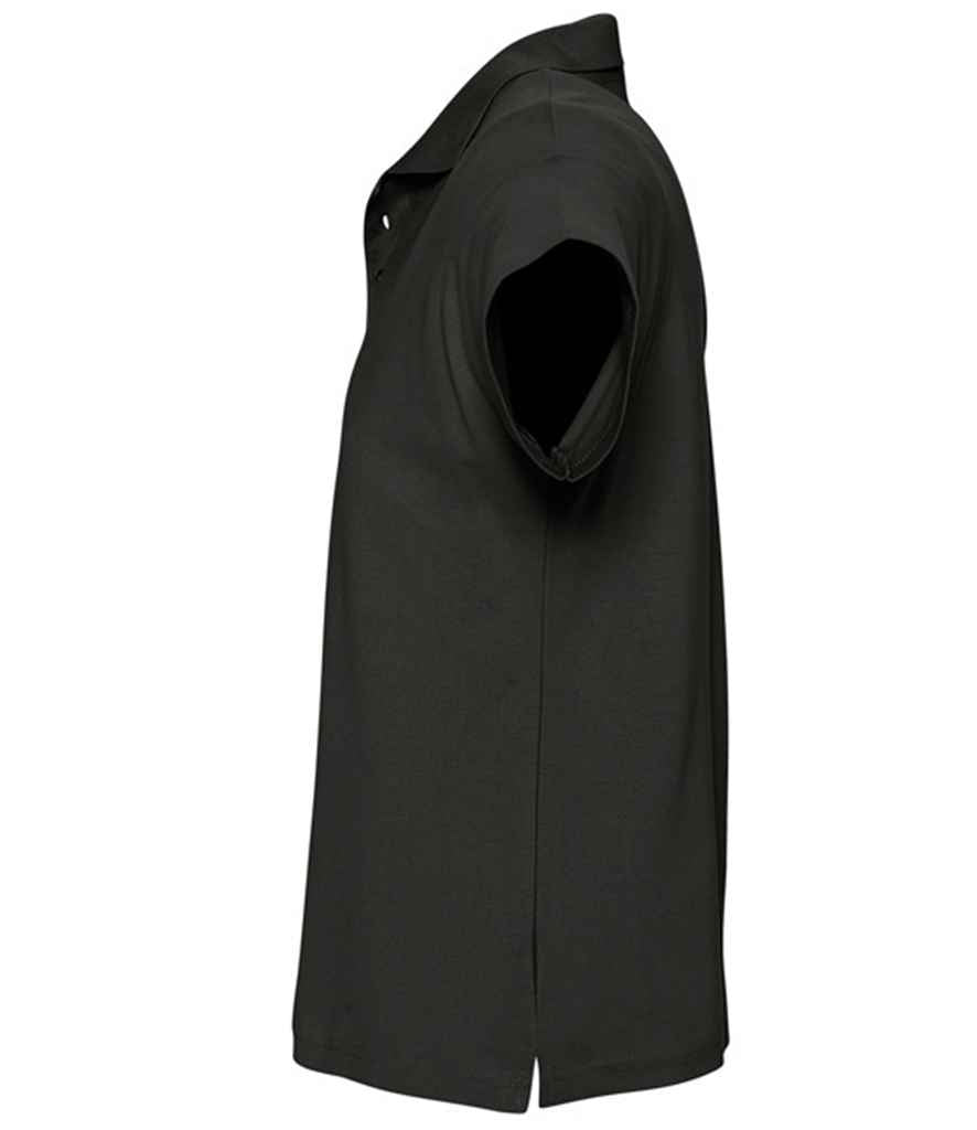 SOL'S Summer II Cotton Piqué Polo Shirt in Black, side view