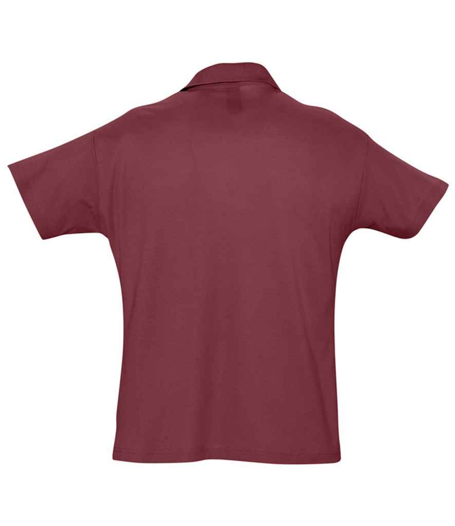 SOL'S Summer II Cotton Piqué Polo Shirt in Burgundy, back view