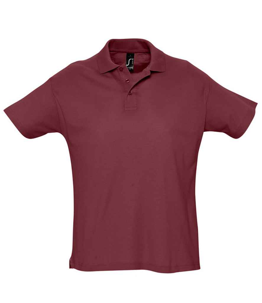 SOL'S Summer II Cotton Piqué Polo Shirt in Burgundy, front view