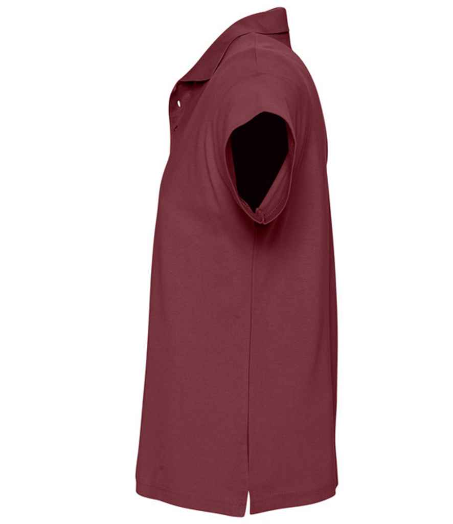 SOL'S Summer II Cotton Piqué Polo Shirt in Burgundy, side view