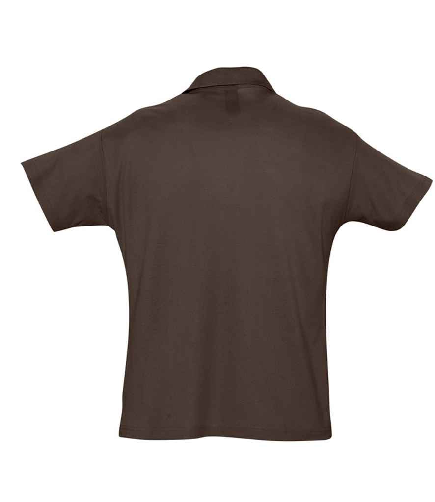 SOL'S Summer II Cotton Piqué Polo Shirt in Chocolate, back view