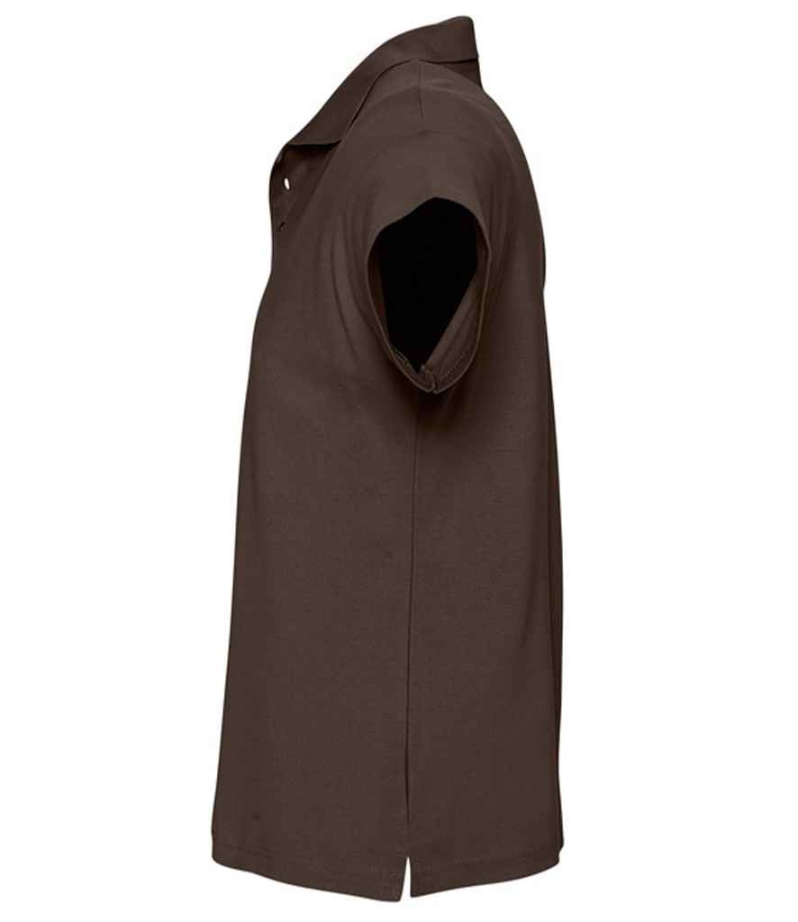SOL'S Summer II Cotton Piqué Polo Shirt in Chocolate, side view