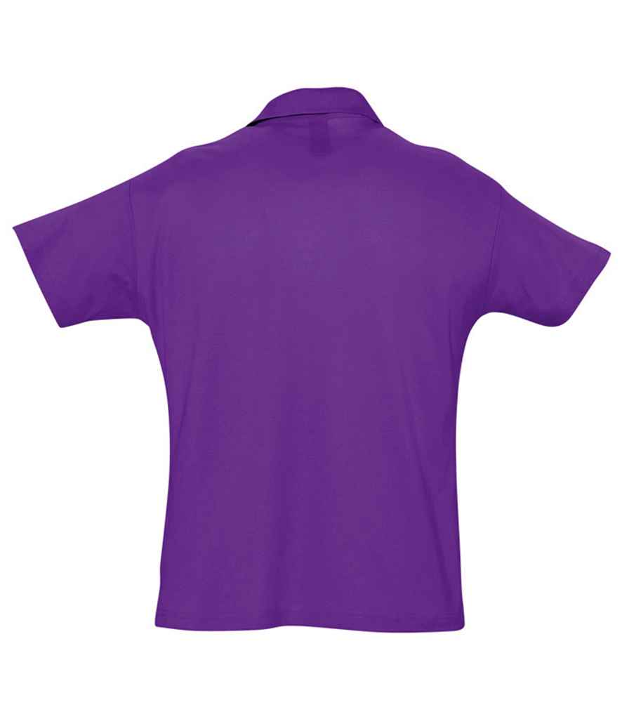 SOL'S Summer II Cotton Piqué Polo Shirt in Dark Purple, back view