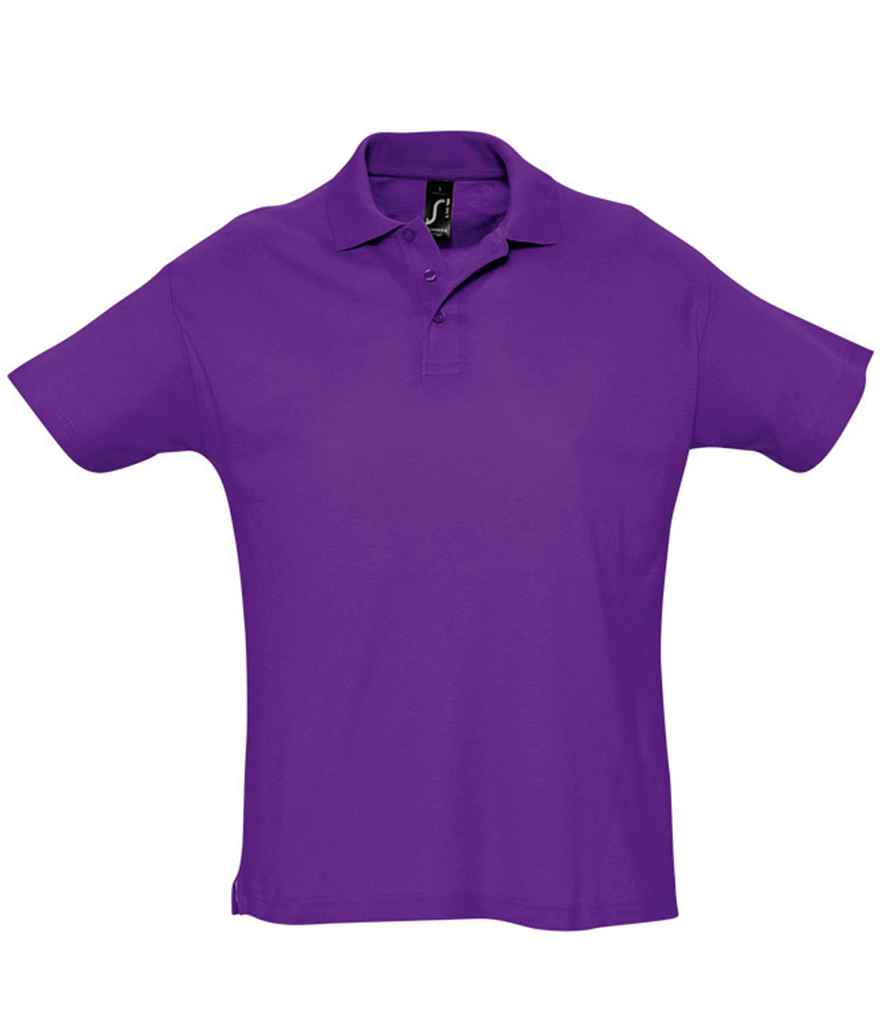 SOL'S Summer II Cotton Piqué Polo Shirt in Dark Purple, front view