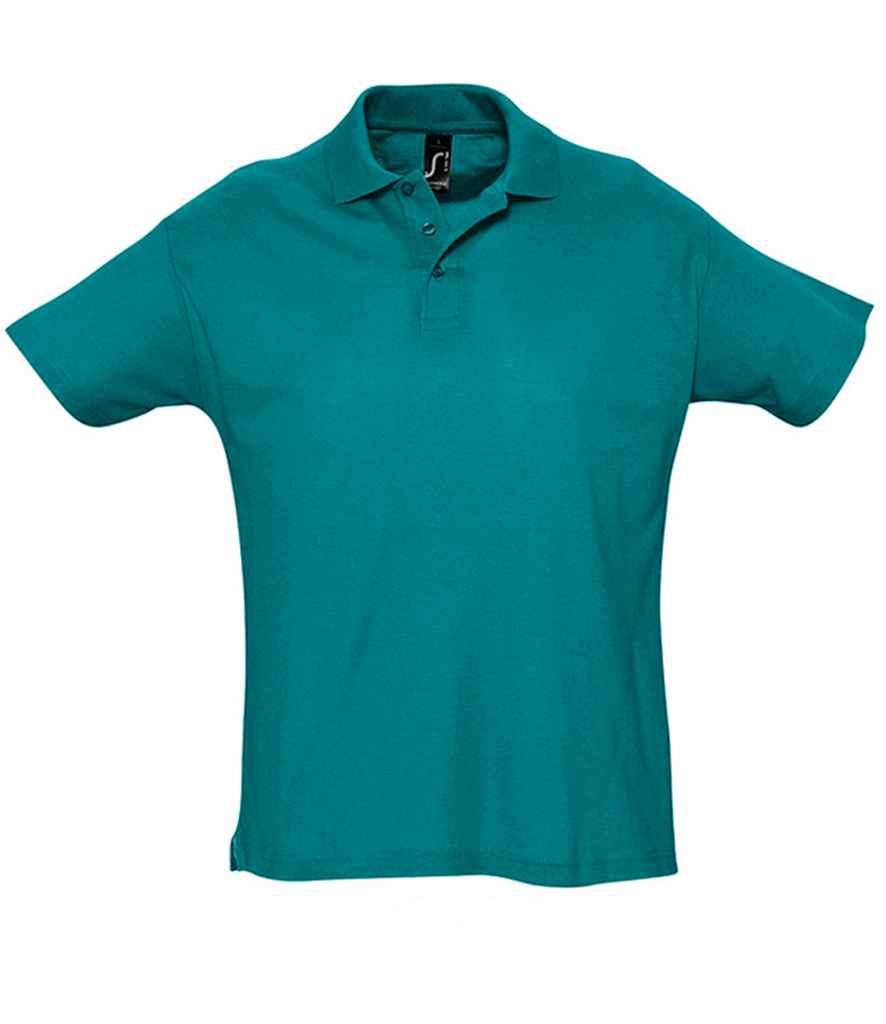 SOL'S Summer II Cotton Piqué Polo Shirt in Duck Blue, front view