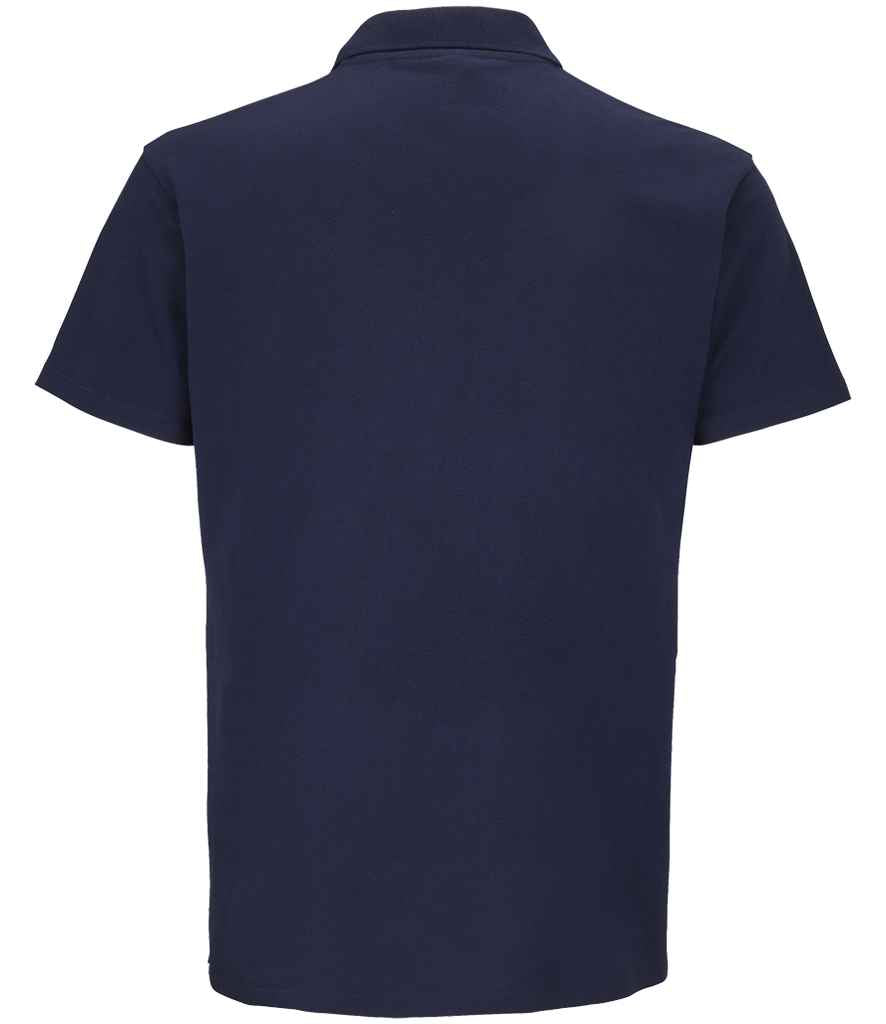SOL'S Summer II Cotton Piqué Polo Shirt in French Navy, back view
