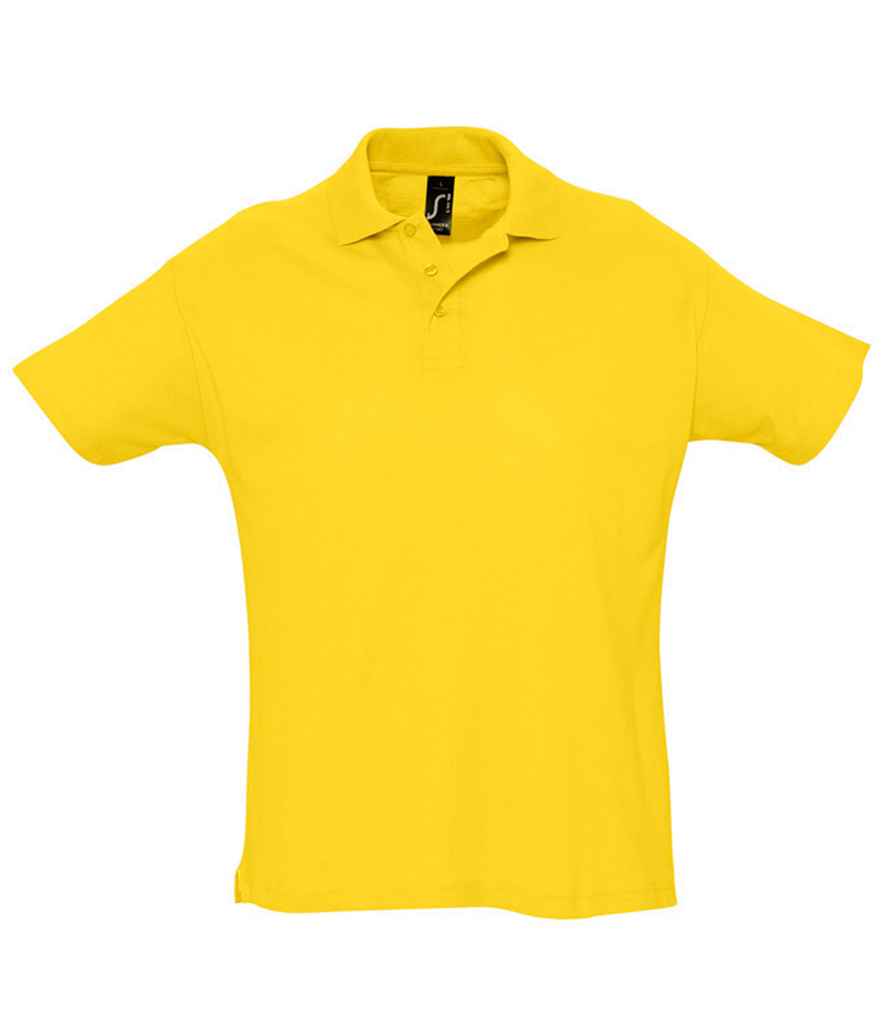 SOL'S Summer II Cotton Piqué Polo Shirt in Gold, front view