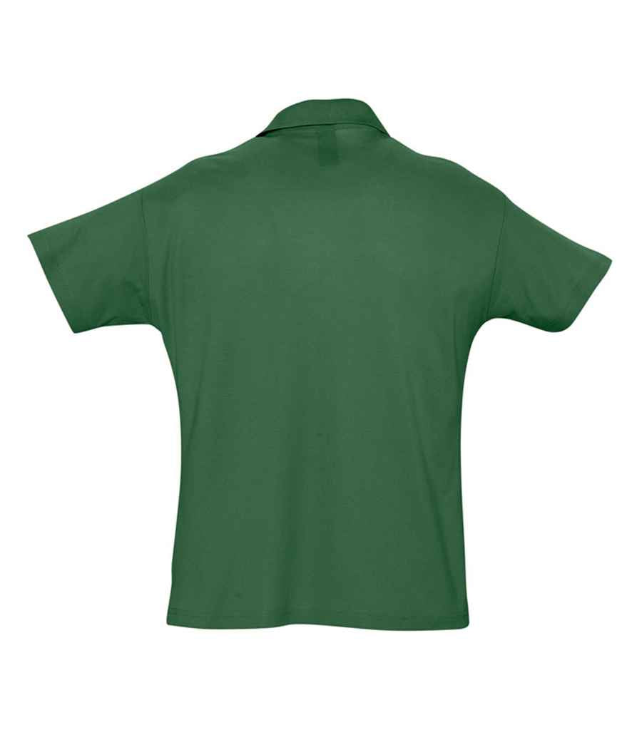 SOL'S Summer II Cotton Piqué Polo Shirt in Golf Green, back view