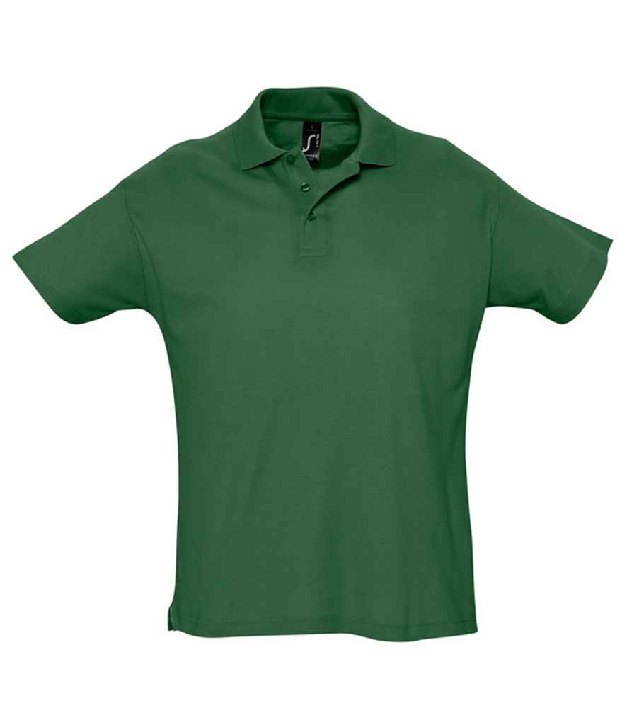 SOL'S Summer II Cotton Piqué Polo Shirt in Golf Green, front view