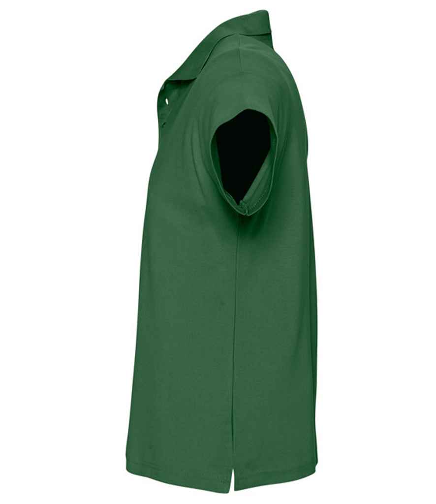 SOL'S Summer II Cotton Piqué Polo Shirt in Golf Green, side view