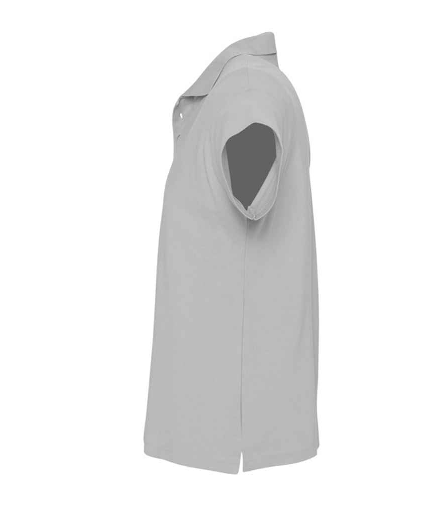 SOL'S Summer II Cotton Piqué Polo Shirt in Grey Marl, side view