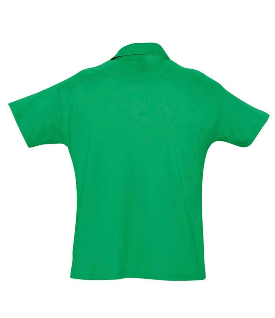 SOL'S Summer II Cotton Piqué Polo Shirt in Kelly Green, back view