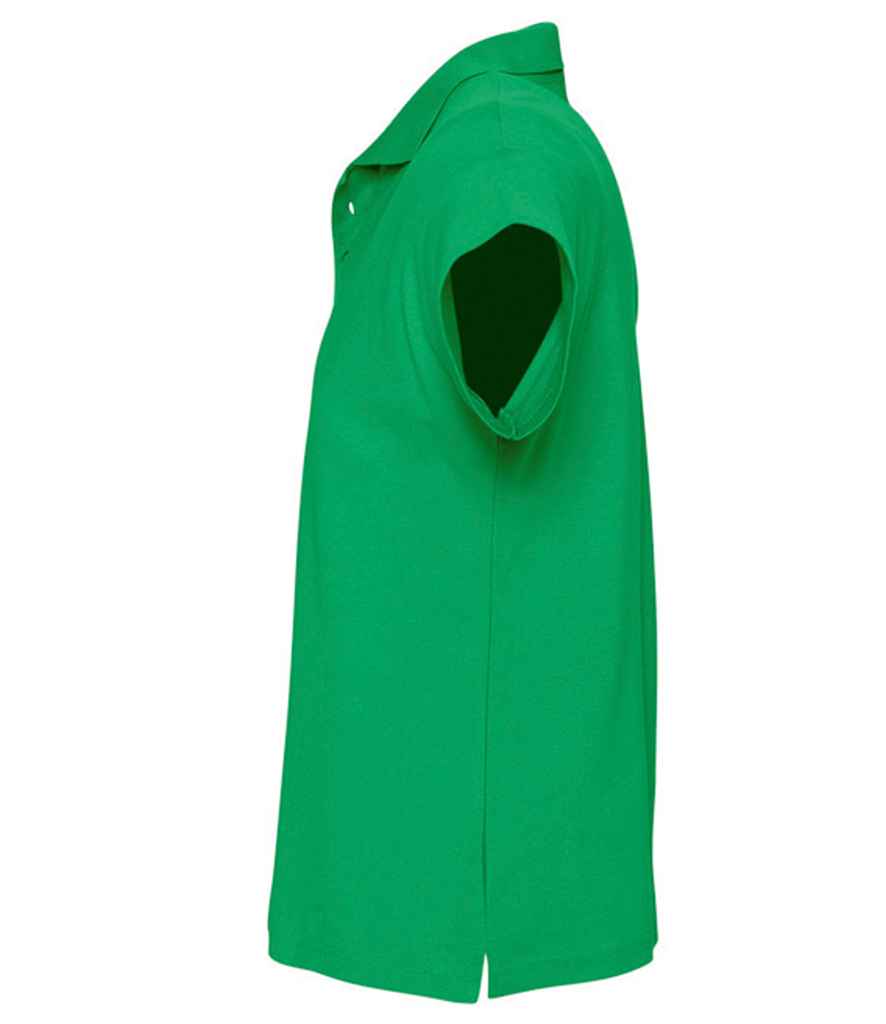 SOL'S Summer II Cotton Piqué Polo Shirt in Kelly Green, side view