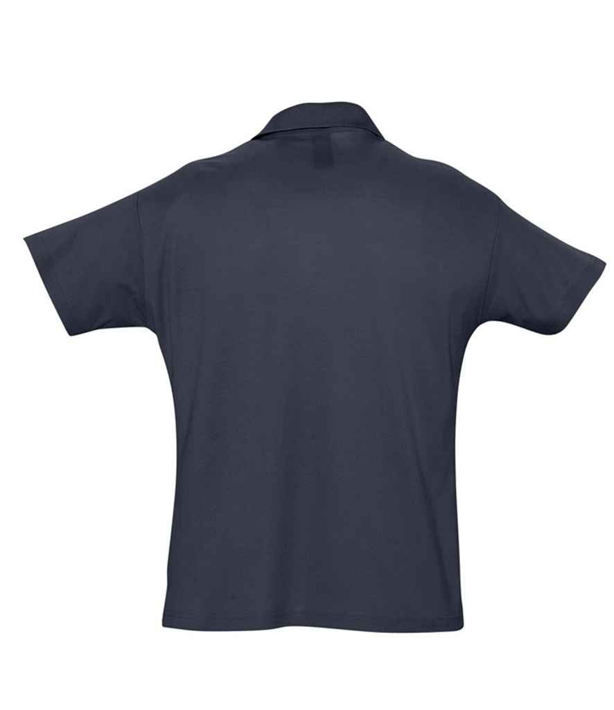 SOL'S Summer II Cotton Piqué Polo Shirt in Navy, back view