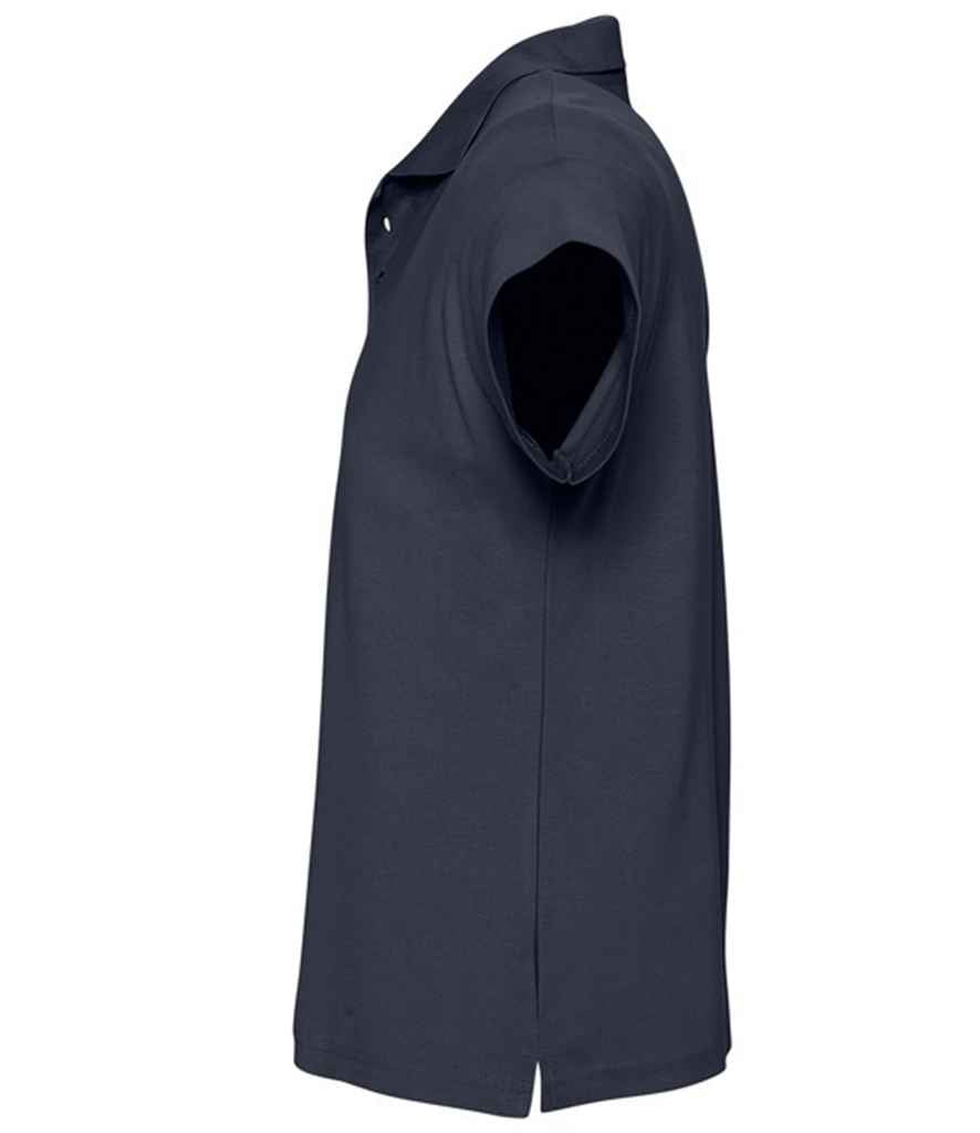 SOL'S Summer II Cotton Piqué Polo Shirt in Navy, side view