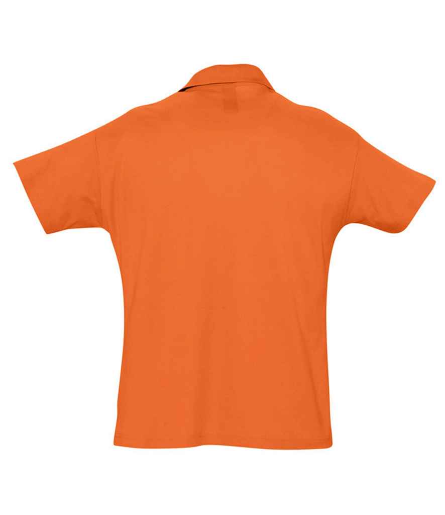 SOL'S Summer II Cotton Piqué Polo Shirt in Orange, back view