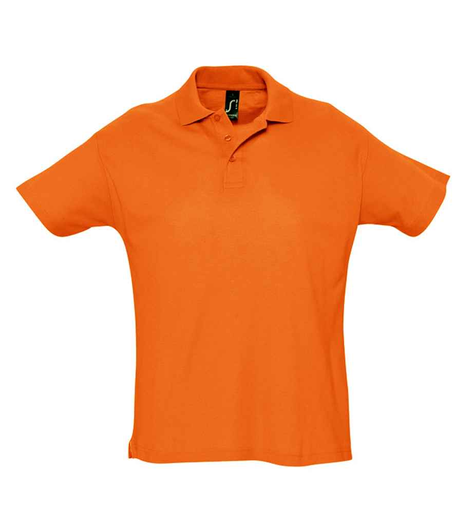 SOL'S Summer II Cotton Piqué Polo Shirt in Orange, front view