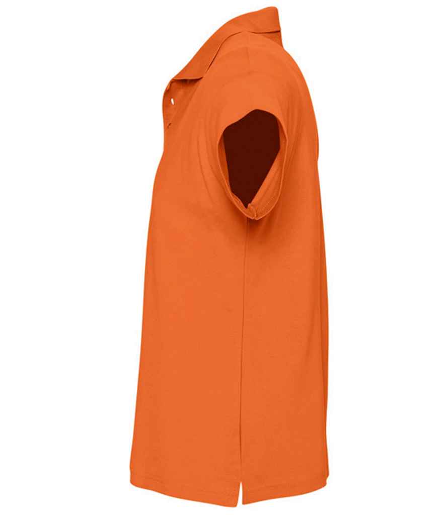 SOL'S Summer II Cotton Piqué Polo Shirt in Orange, side view