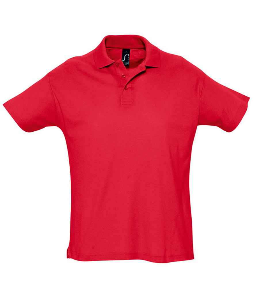 SOL'S Summer II Cotton Piqué Polo Shirt in Red, front view
