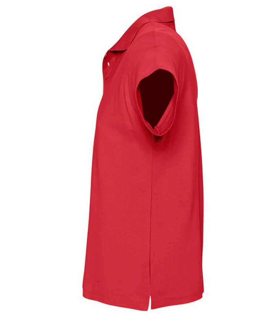 SOL'S Summer II Cotton Piqué Polo Shirt in Red, side view