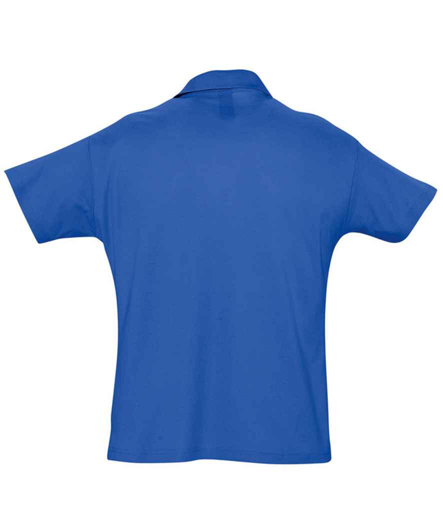 SOL'S Summer II Cotton Piqué Polo Shirt in Royal Blue, back view