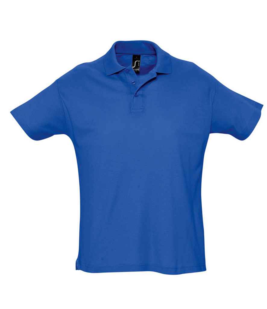SOL'S Summer II Cotton Piqué Polo Shirt in Royal Blue, front view