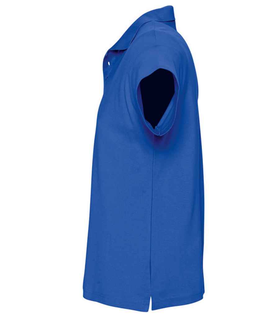 SOL'S Summer II Cotton Piqué Polo Shirt in Royal Blue, side view